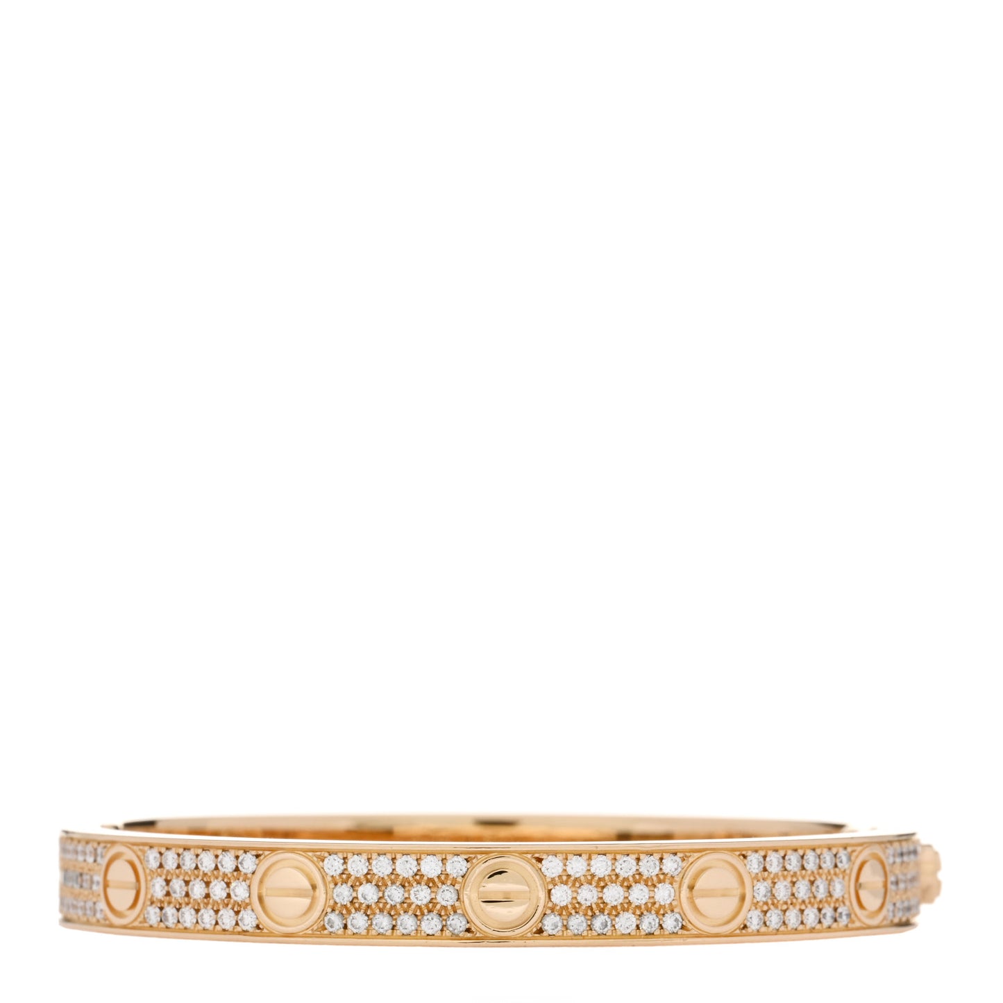 18K Yellow Gold Diamond LOVE Paved Bracelet 16