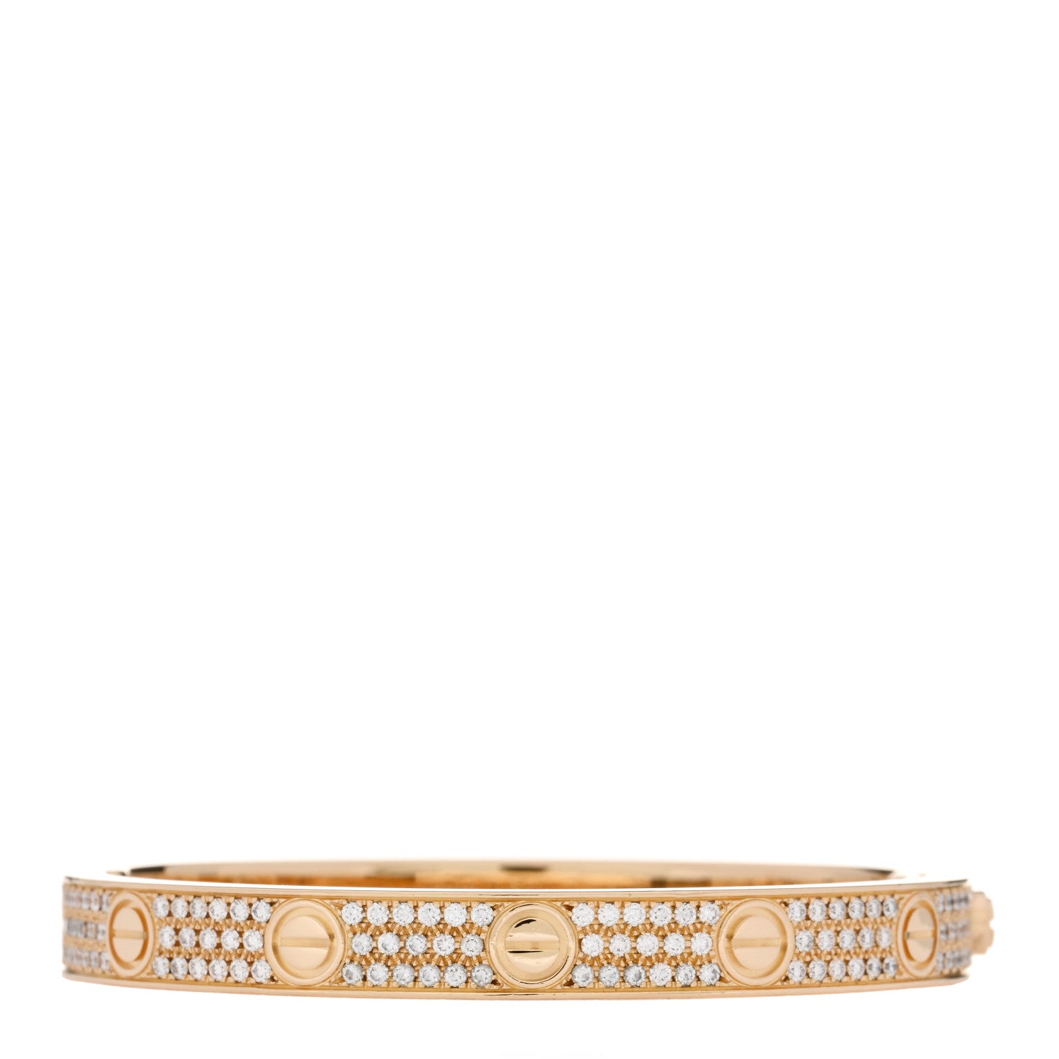 Cartier 18K Yellow Gold Diamond LOVE Paved Bracelet 16 1 of 4