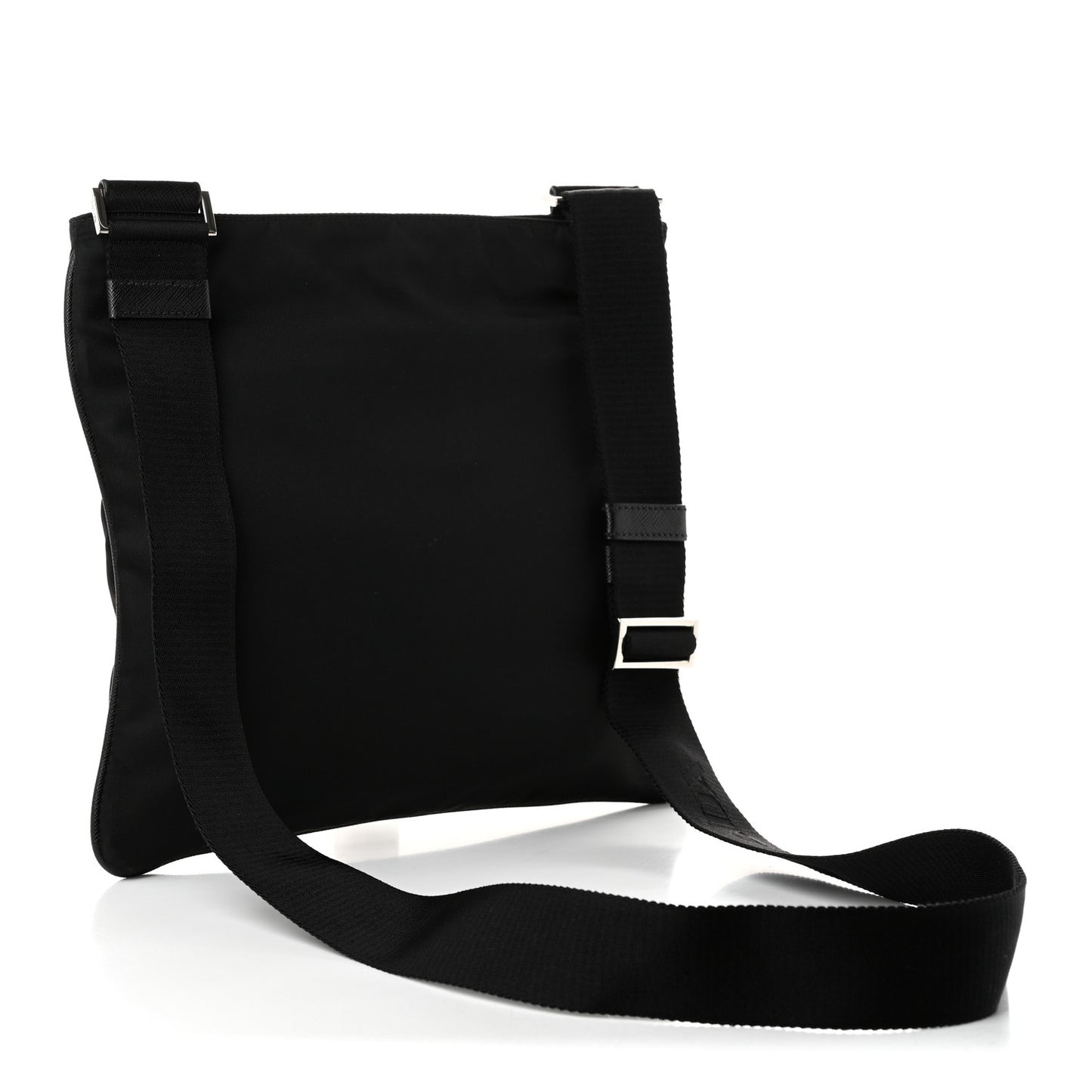 Nylon Vela Flat Messenger Bag Black