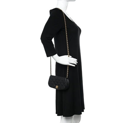 Chanel Calfskin Quilted Coco Mail Clutch With Chain Black 2 of 12