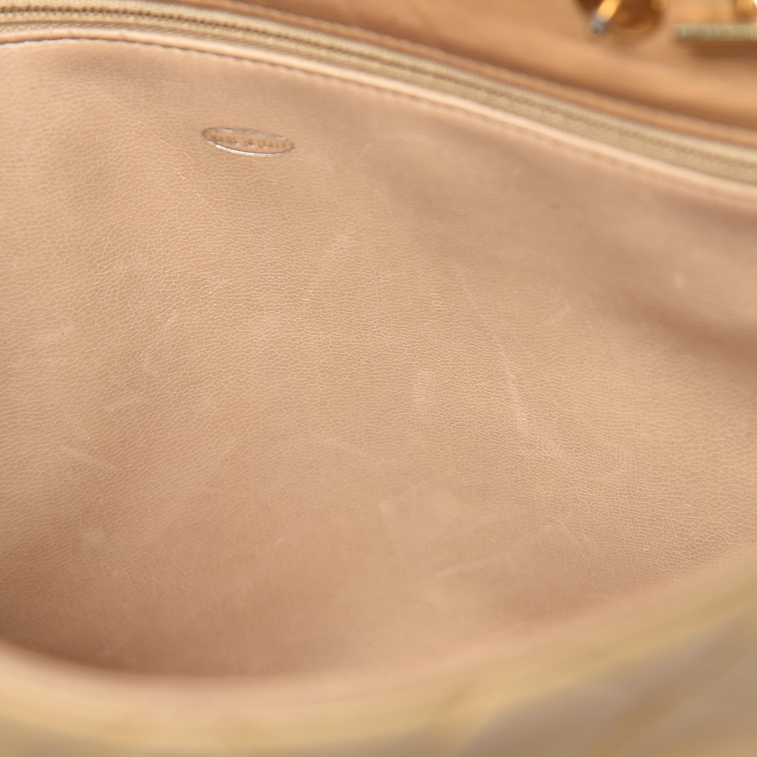Chanel Lambskin Quilted Tote Beige 19 of 30