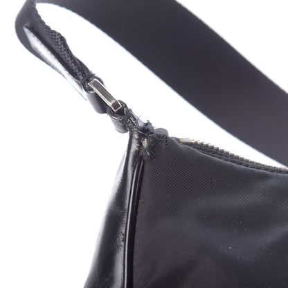 Prada Tessuto Nylon Soft Calfskin Shoulder Bag Black 11 of 14