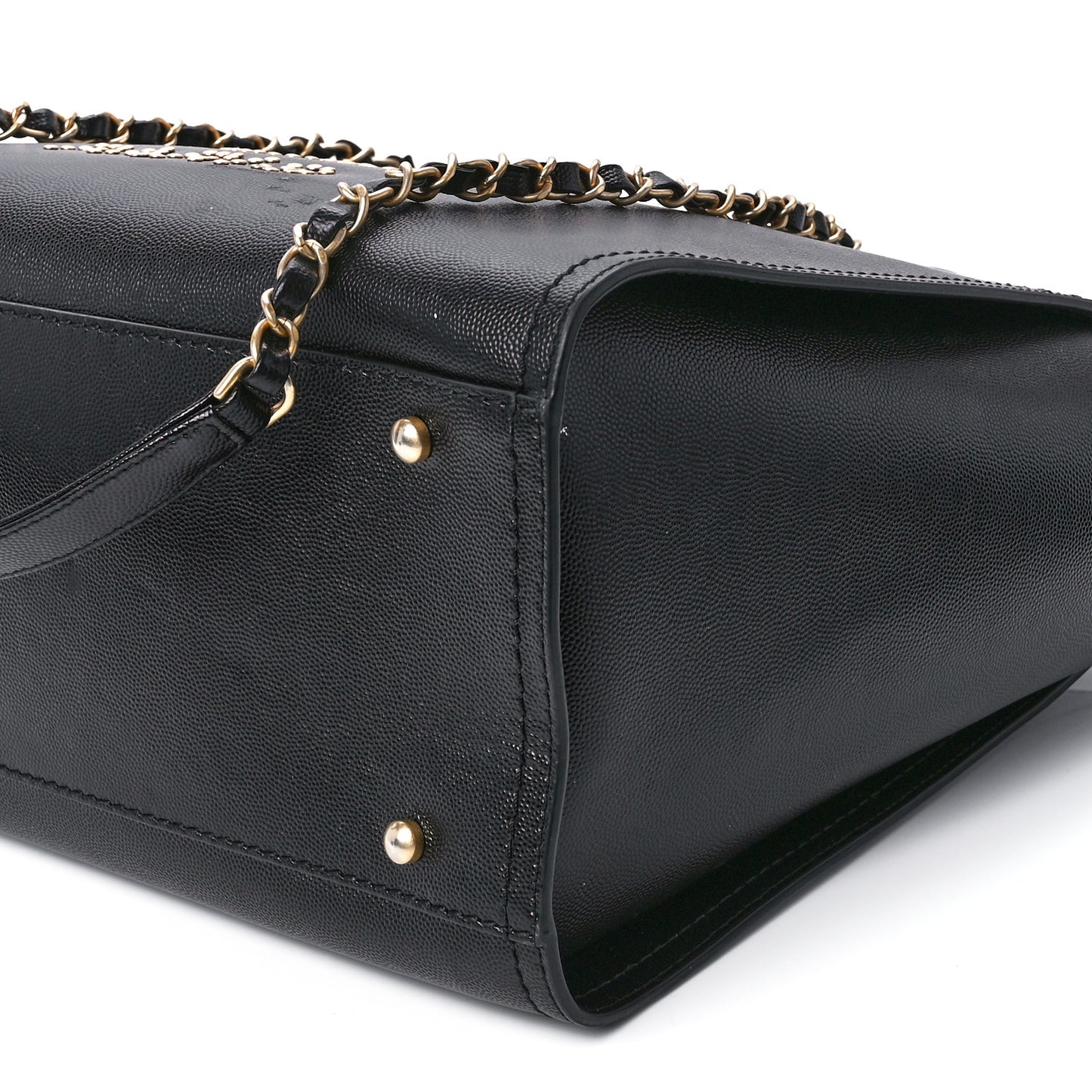 Caviar Medium Studded Deauville Tote Black