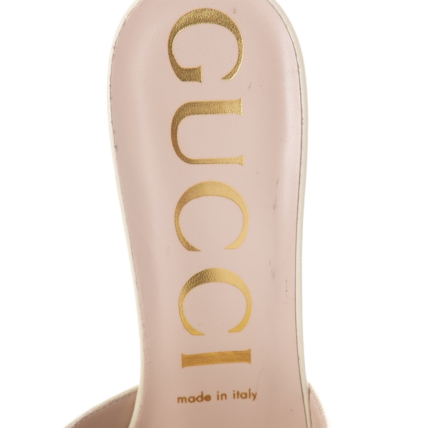 Gucci Malaga Kid Crystal Square G Madelyn Mules 39.5 Vintage White 5 of 7