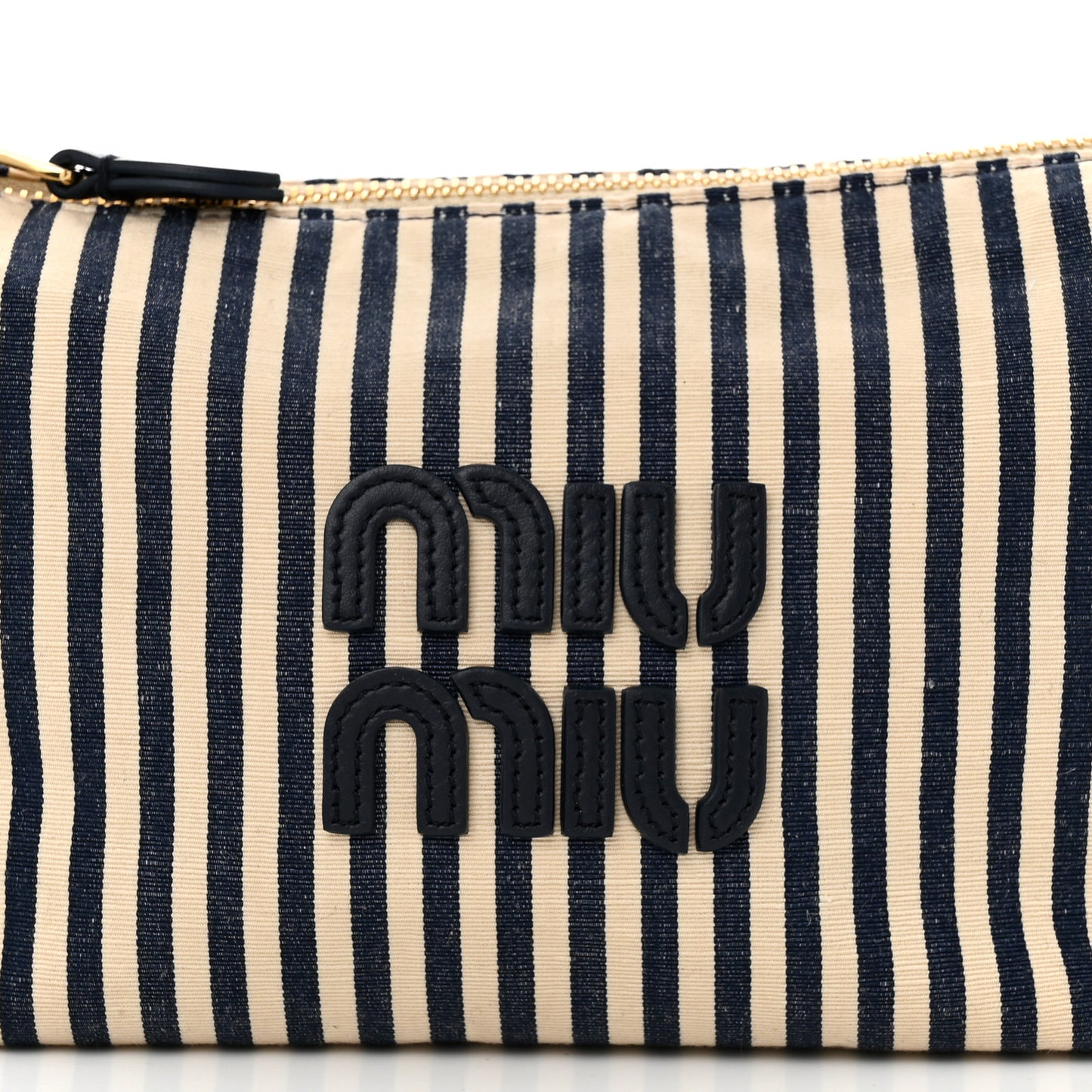 Jacqaurd Striped Pouch Beige Baltic Blue