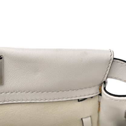 Fendi Vitello Seta Century Nappa Whipstitch Medium Peekaboo Iconic Satchel White 14 of 14