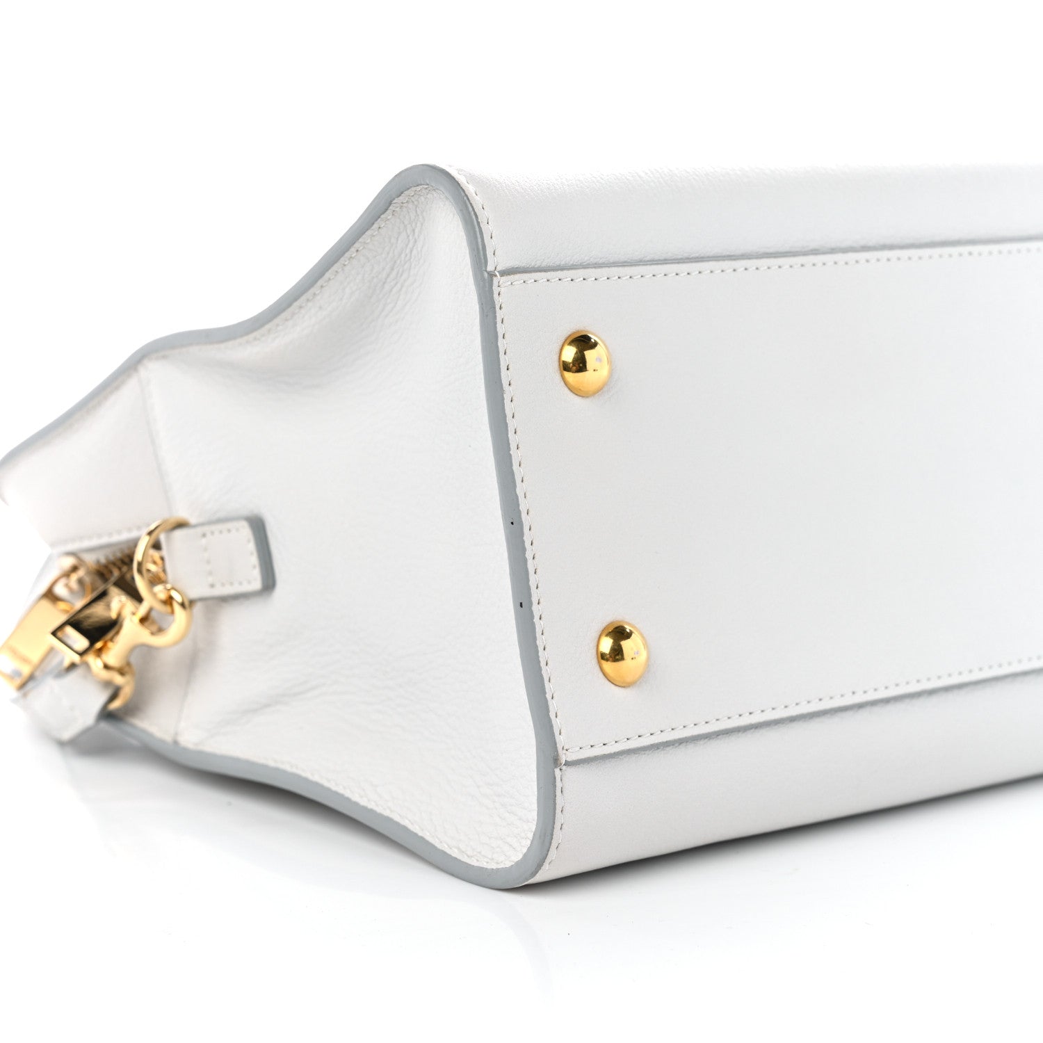 Saint Laurent Calfskin Small Monogram Cabas White 9 of 10