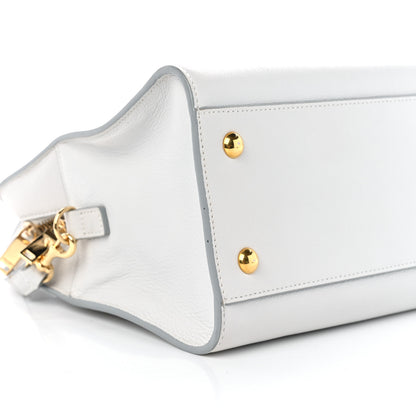 Saint Laurent Calfskin Small Monogram Cabas White 9 of 10