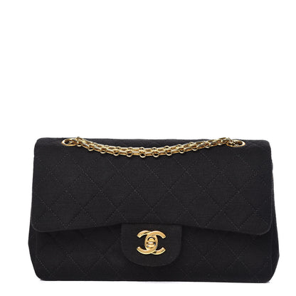 Chanel Jersey Quilted Small Double Flap Black 1 of 11