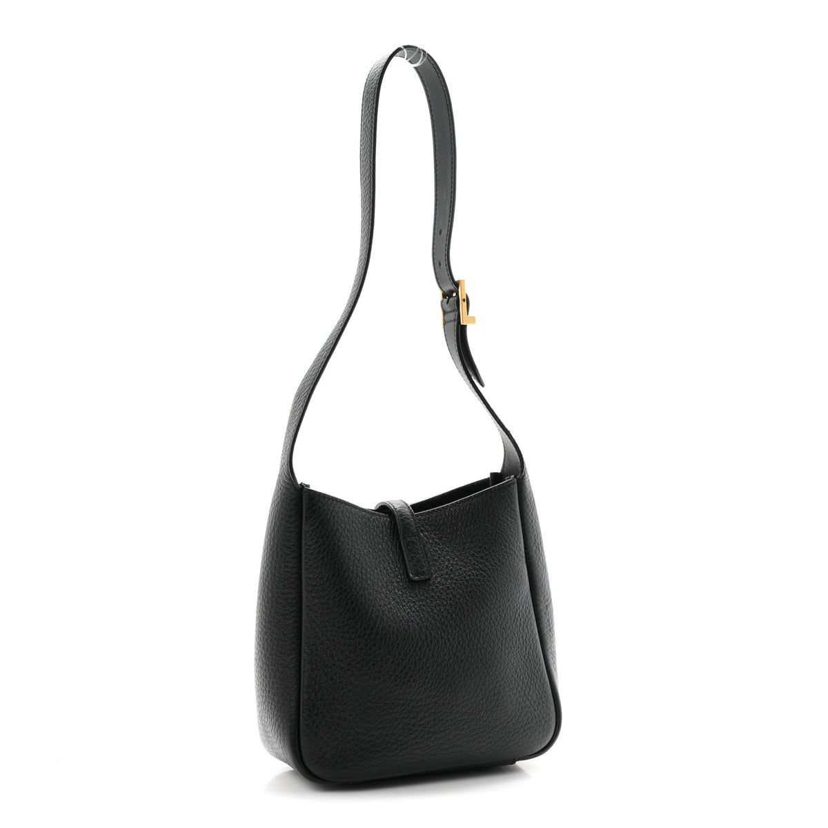 Saint Laurent Grained Calfskin Baby Le 5 A 7 Supple Hobo Black 4 of 11