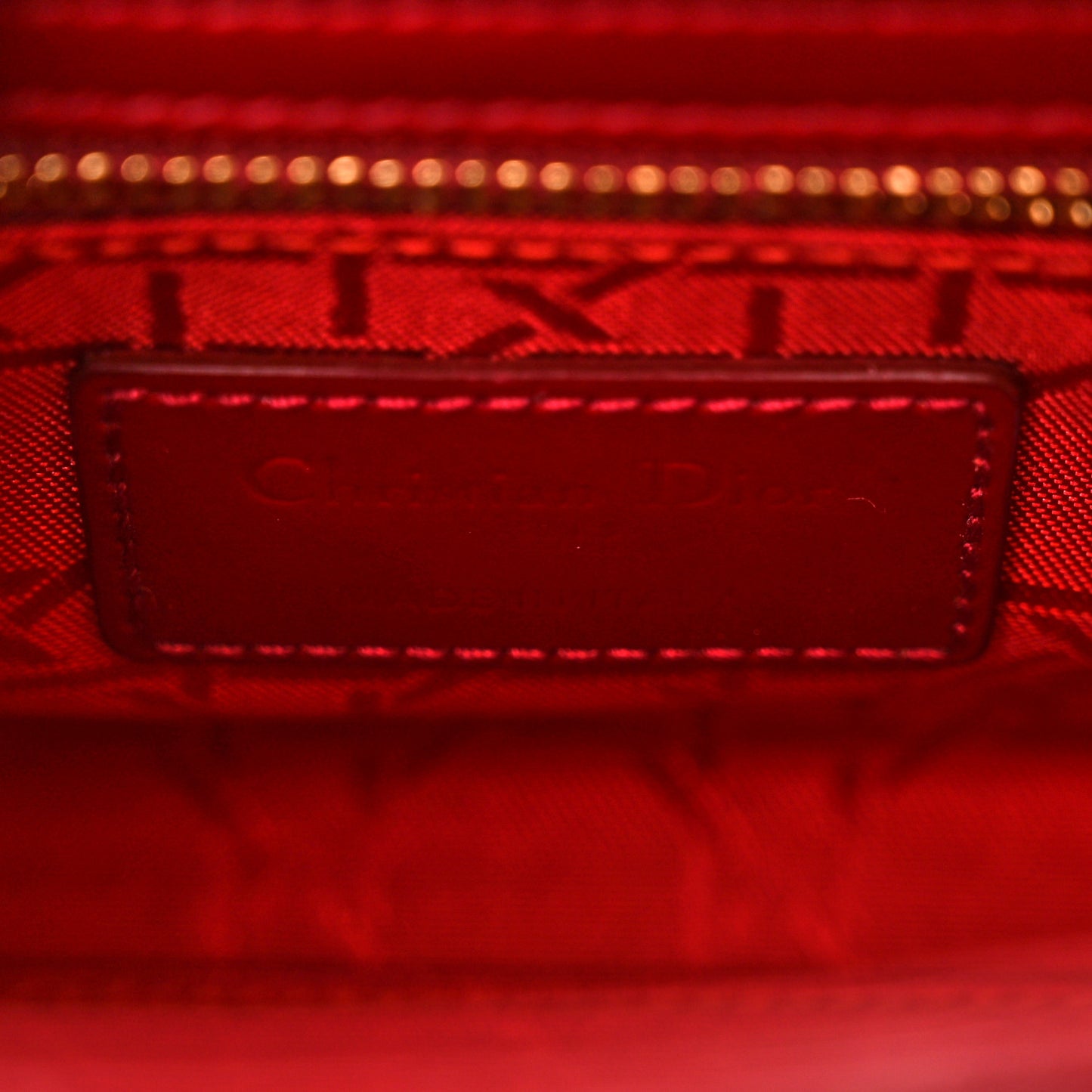 Patent Cannage Mini Lady Dior Red
