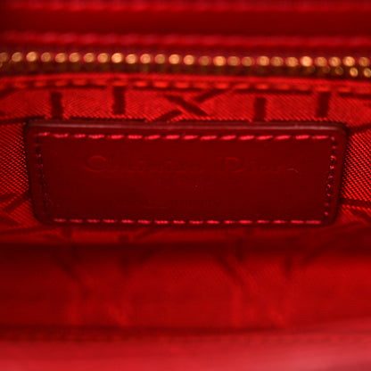Christian Dior Patent Cannage Mini Lady Dior Red 6 of 11