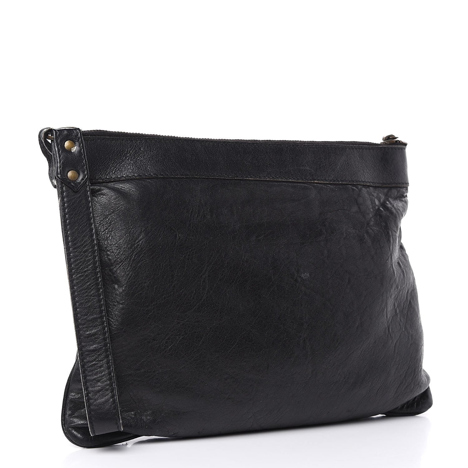 Balenciaga Agneau Classic Hardware Flat Handle Clutch Black 3 of 16