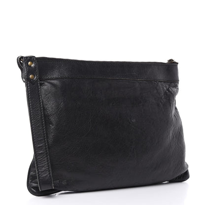 Balenciaga Agneau Classic Hardware Flat Handle Clutch Black 3 of 16