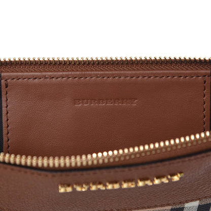Burberry Haymarket Check Peyton Crossbody Clutch Bag Toffee 6 of 8