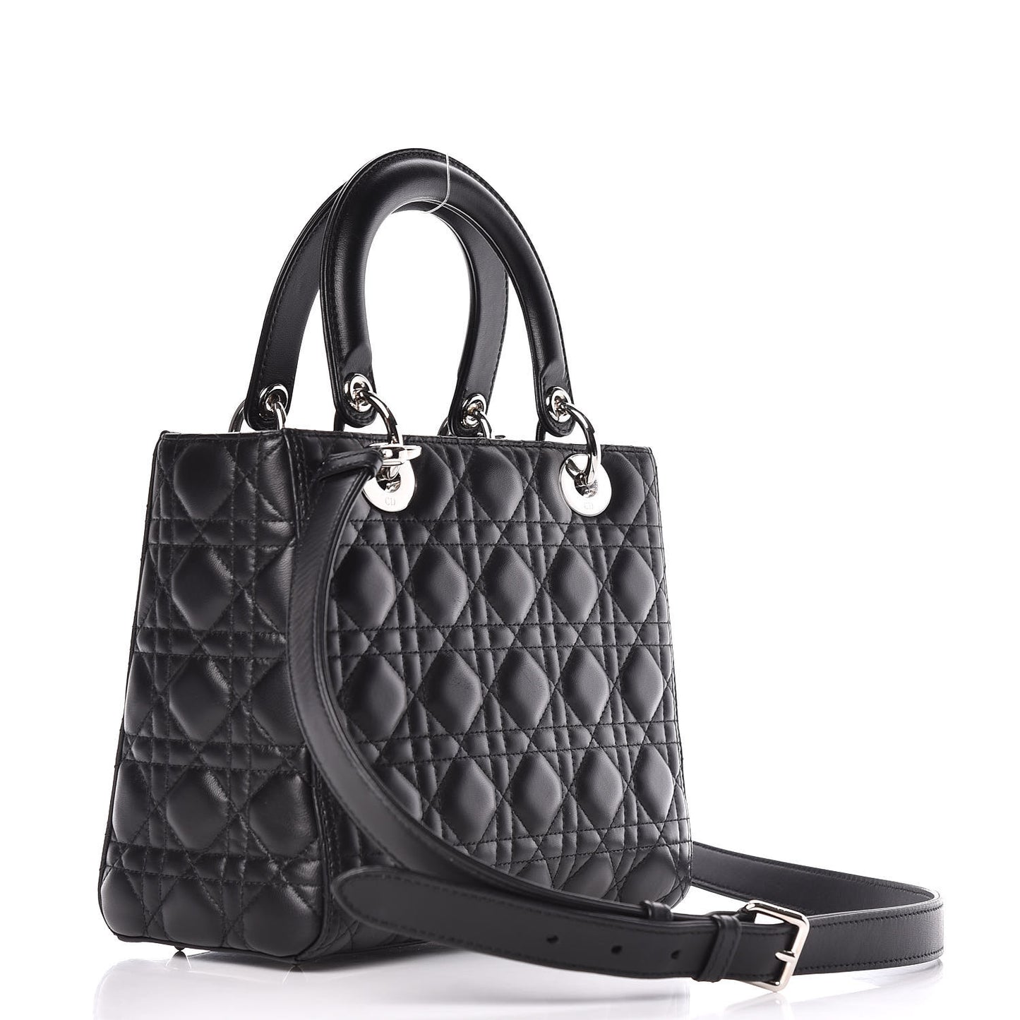 Lambskin Cannage Medium Lady Dior Black