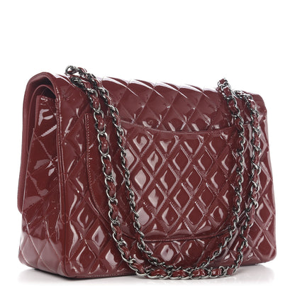 Chanel Patent Quilted Maxi Double Flap Red 4 of 12