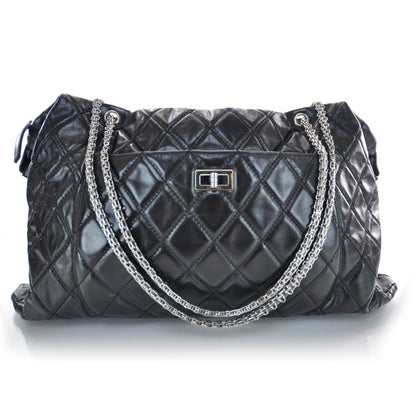 Chanel Leather Quilted Surpique Carryall Black 1 of 8