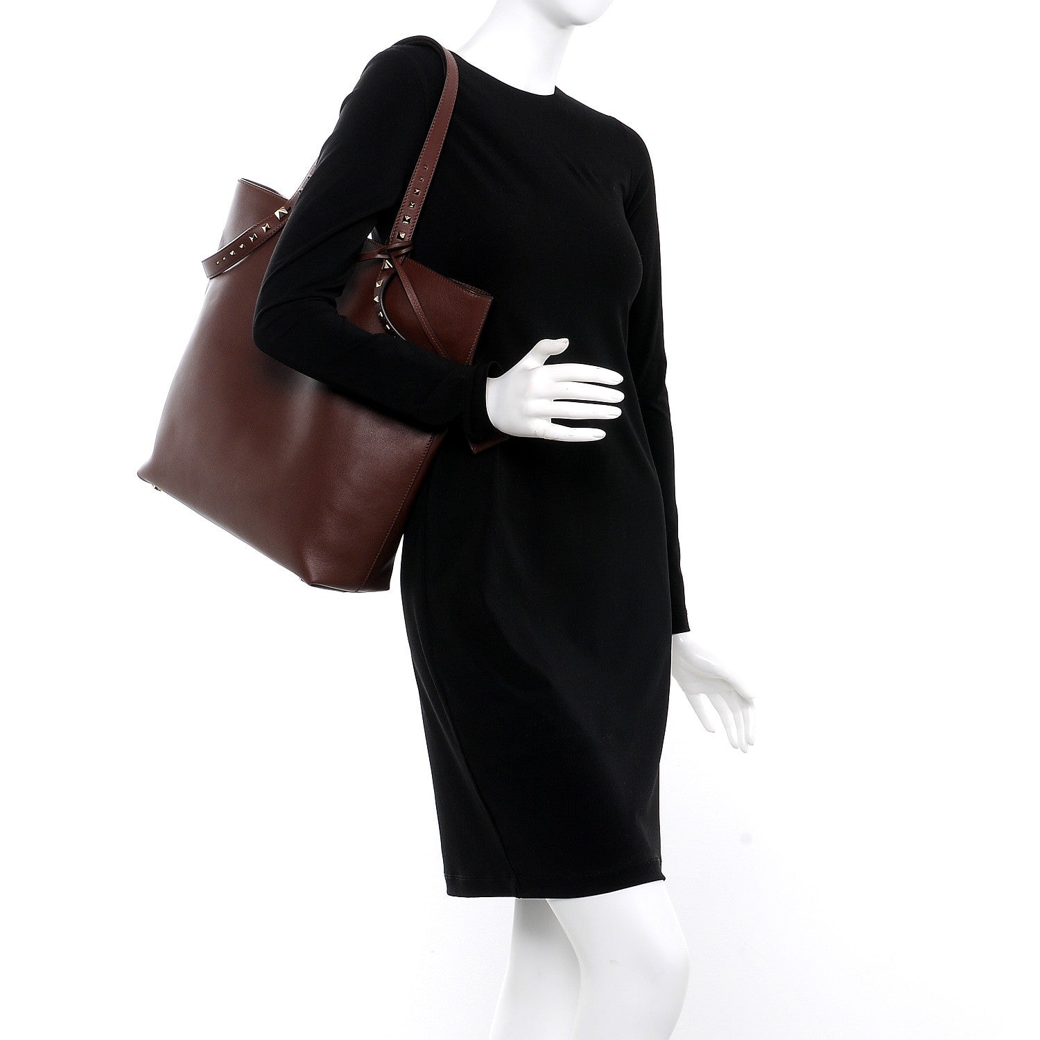 Valentino Garavani Vitello Lovestud Tote Light Brown 2 of 9