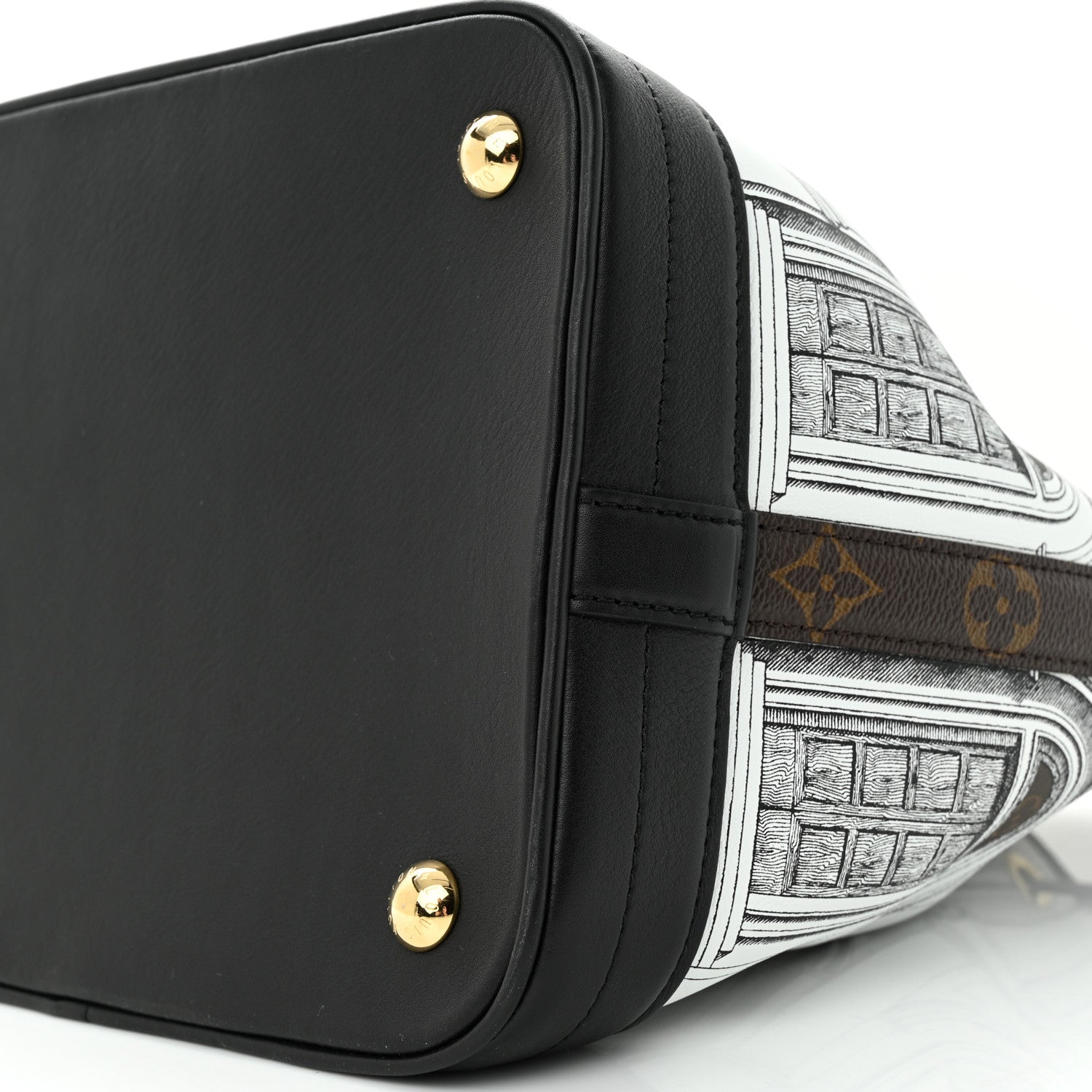 Louis Vuitton X FORNASETTI Calfskin Architettura Noe MM Black White 9 of 9