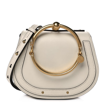 Chloe Calfskin Suede Small Nile Bracelet Bag Off White 1 of 12