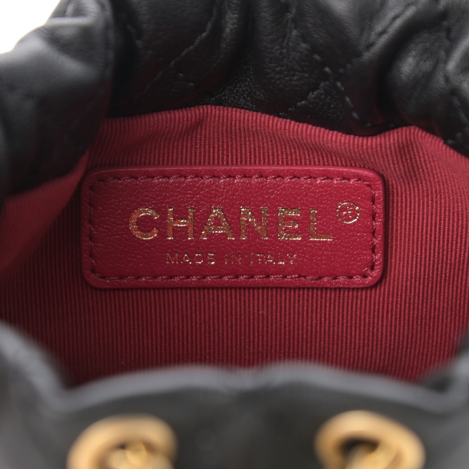 Chanel Calfskin Quilted Pearl Mini About Pearls Drawstring Bucket Bag Black 7 of 11