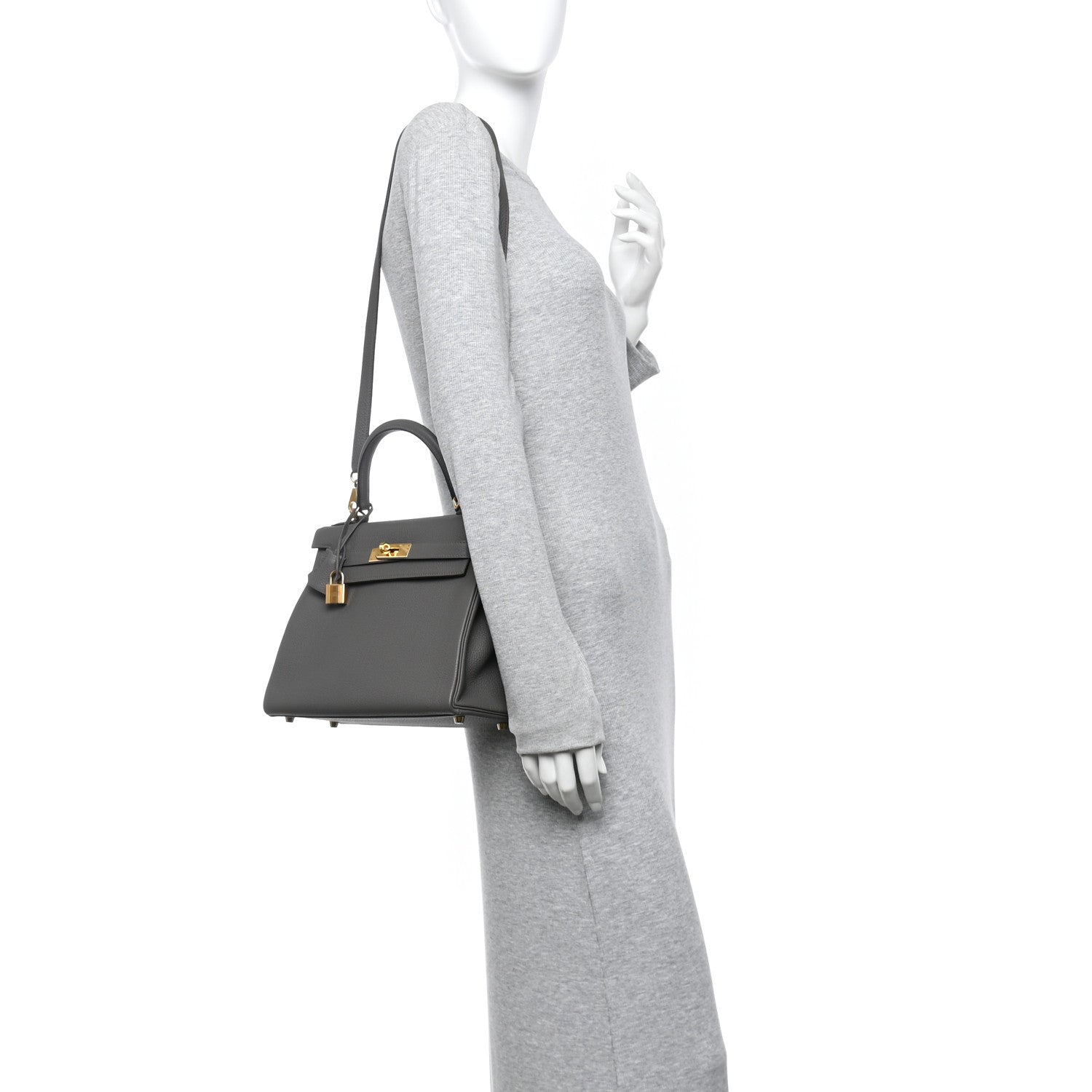Hermes Togo Kelly Retourne 28 Etain 2 of 13