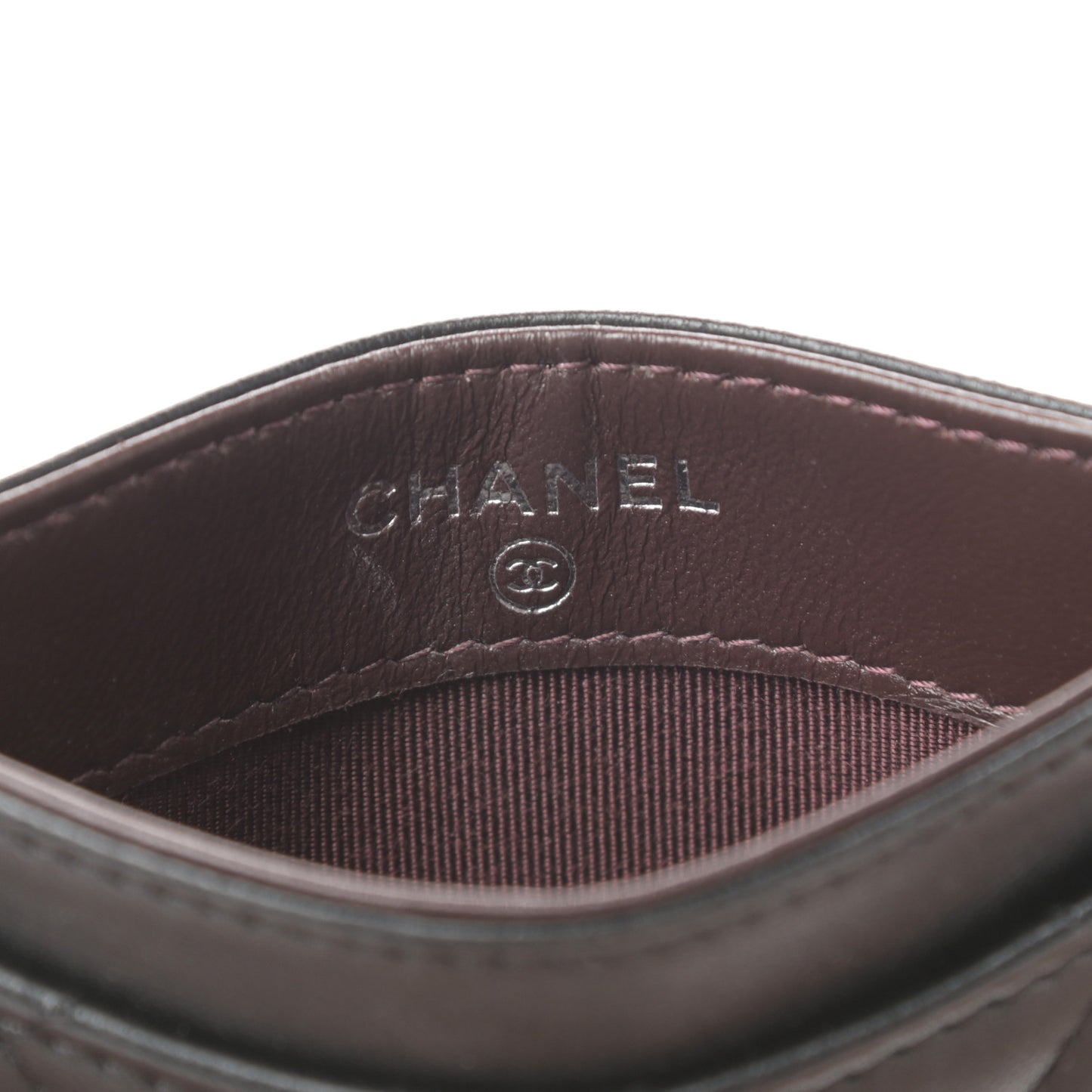 Lambskin Quilted Card Holder Black