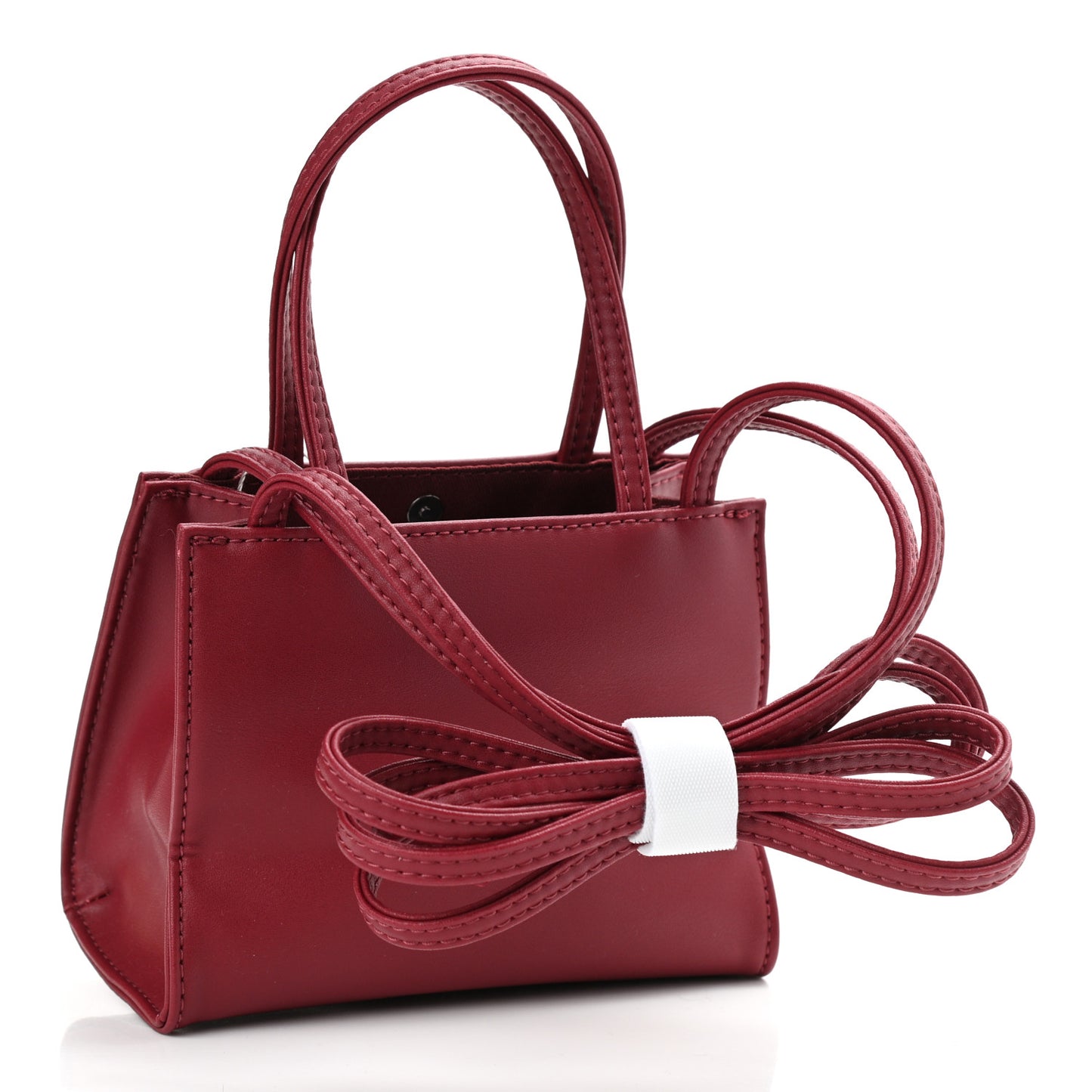 Vegan Leather Small Shopping Bag Oxblood
