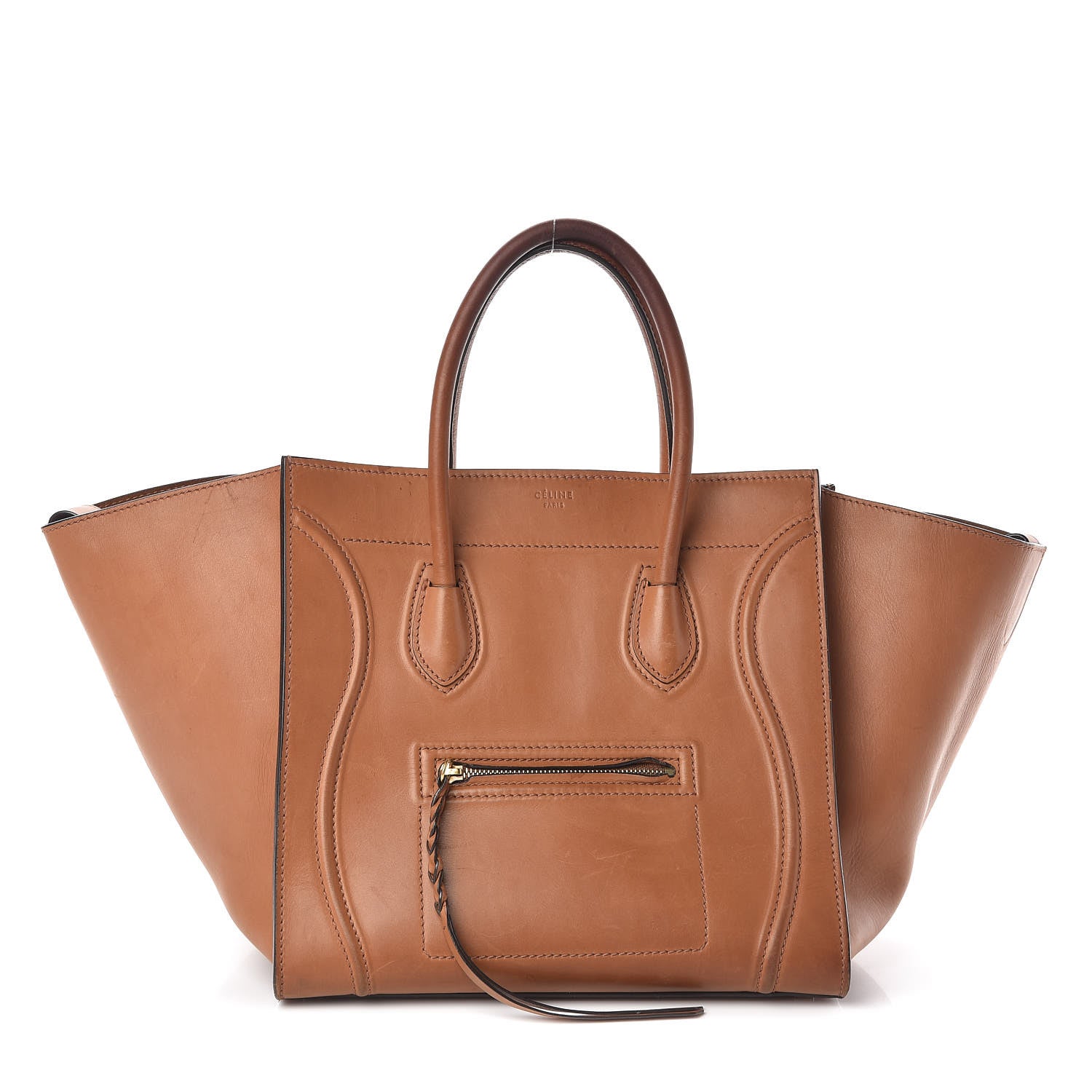 Celine Natural Calfskin Medium Phantom Luggage Tan 1 of 16