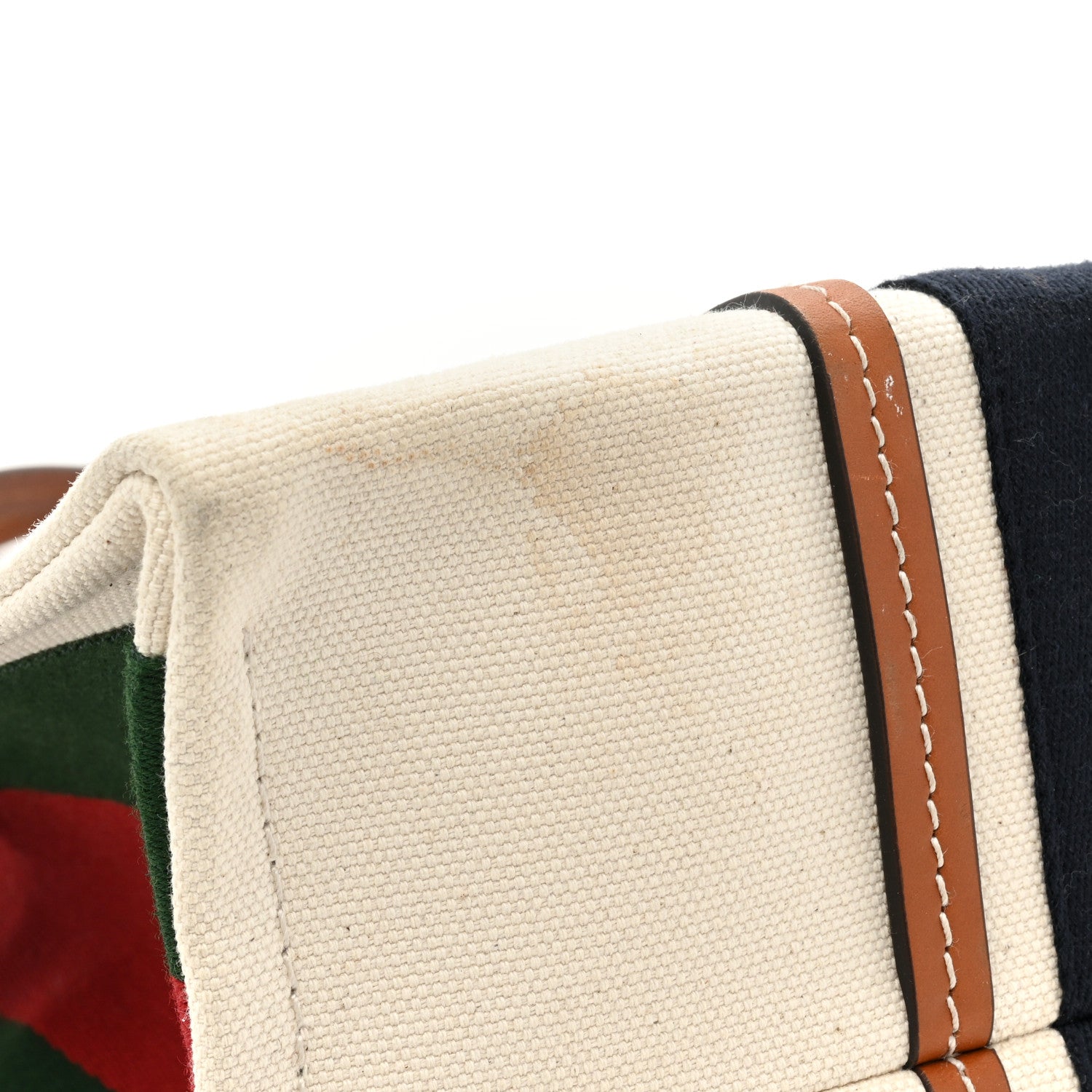 Gucci Canvas Calfskin Web Small Interlocking G Tote Bag Red Blue 10 of 13