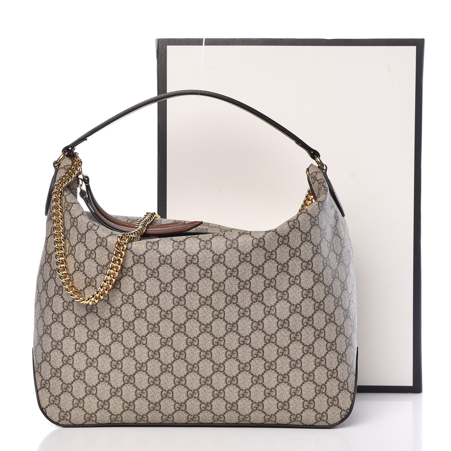 Gucci GG Supreme Monogram Large Linea A Hobo Light Brown 11 of 11