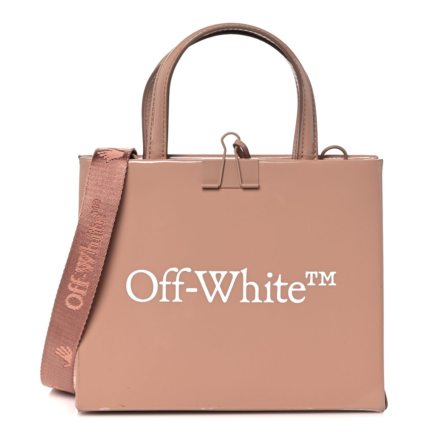 Patent Mini Box Bag Nude Beige