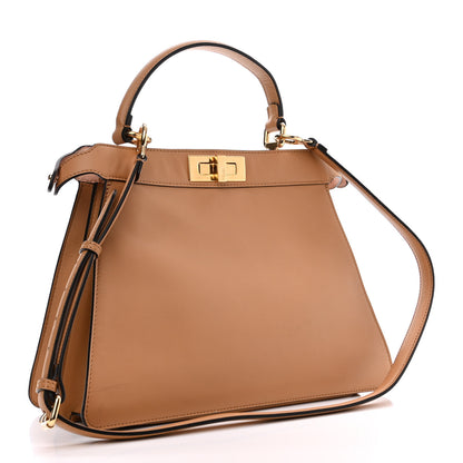 Fendi Vitello Seta Shiny Nappa Medium Peekaboo I SEE U Satchel Miele Scuro Light Rose 3 of 13