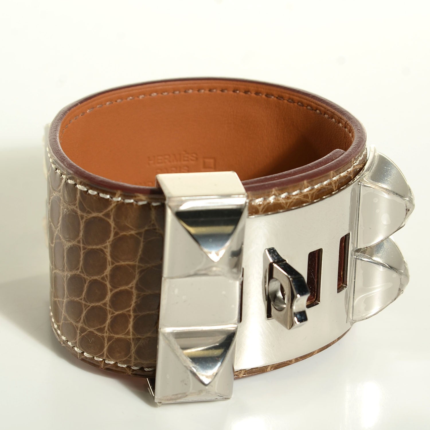 Hermes Shiny Alligator Collier de Chien CDC Bracelet Small Ficelle 3 of 6