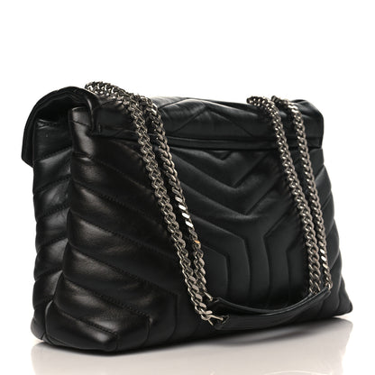 Saint Laurent Calfskin Y Quilted Monogram Medium Loulou Chain Satchel Black 3 of 11