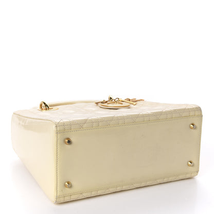 Christian Dior Patent Cannage Medium Lady Dior Ivory 5 of 14