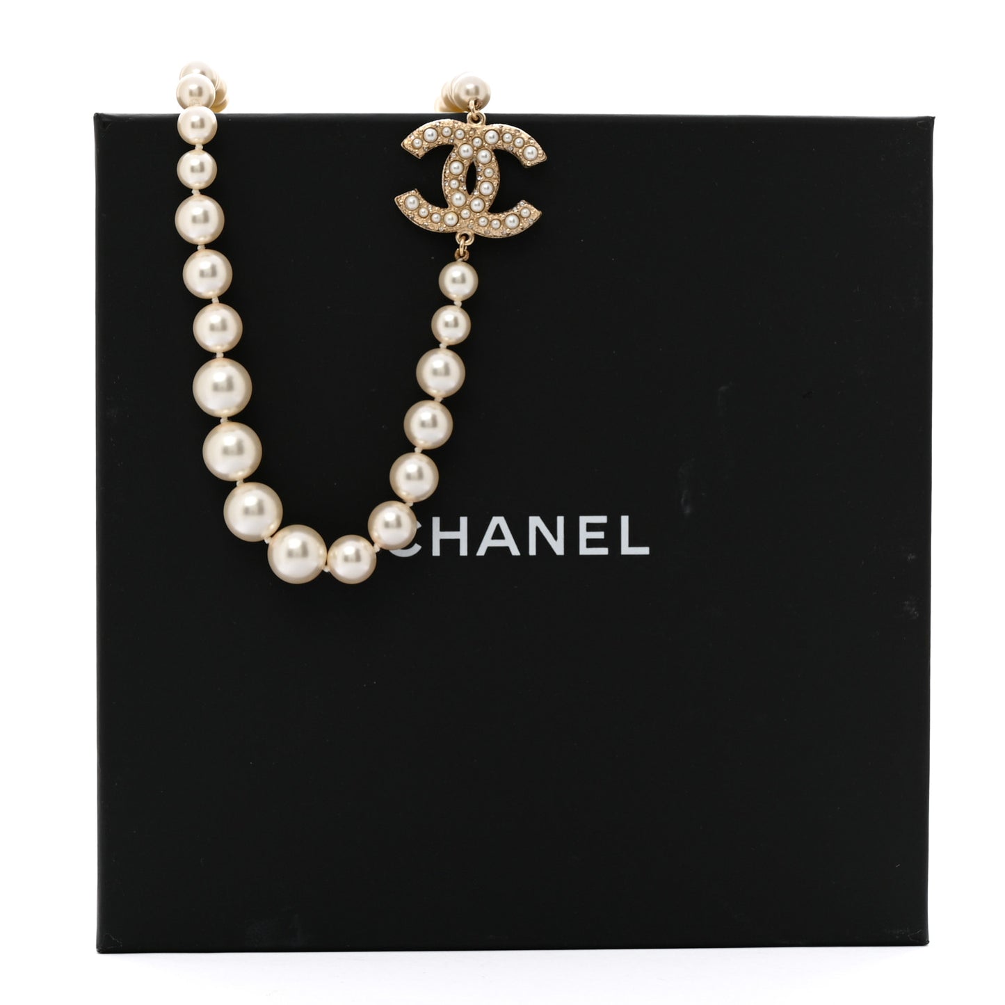 Pearl CC 100th Anniversary Necklace Light Gold