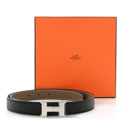 Hermes Swift Epsom 24mm Mini Constance H Belt 80 Black Etoupe 6 of 6