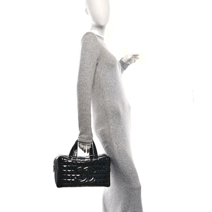 Chanel Patent Quilted Chocolate Bar Bowler Black 2 of 12