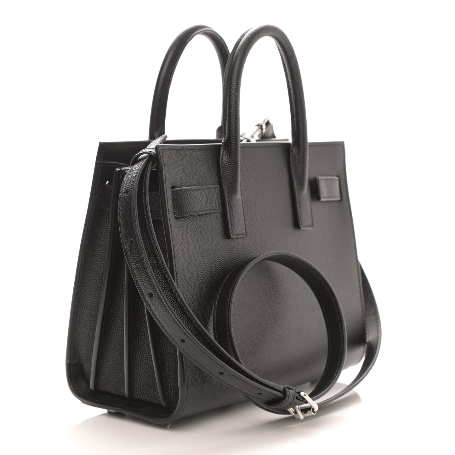 Grained Calfskin Nano Sac De Jour Black