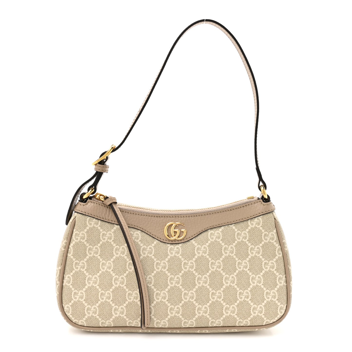 GG Supreme Monogram Textured Dollar Calfskin Small Ophidia Hobo Beige Mystic White Oatmeal
