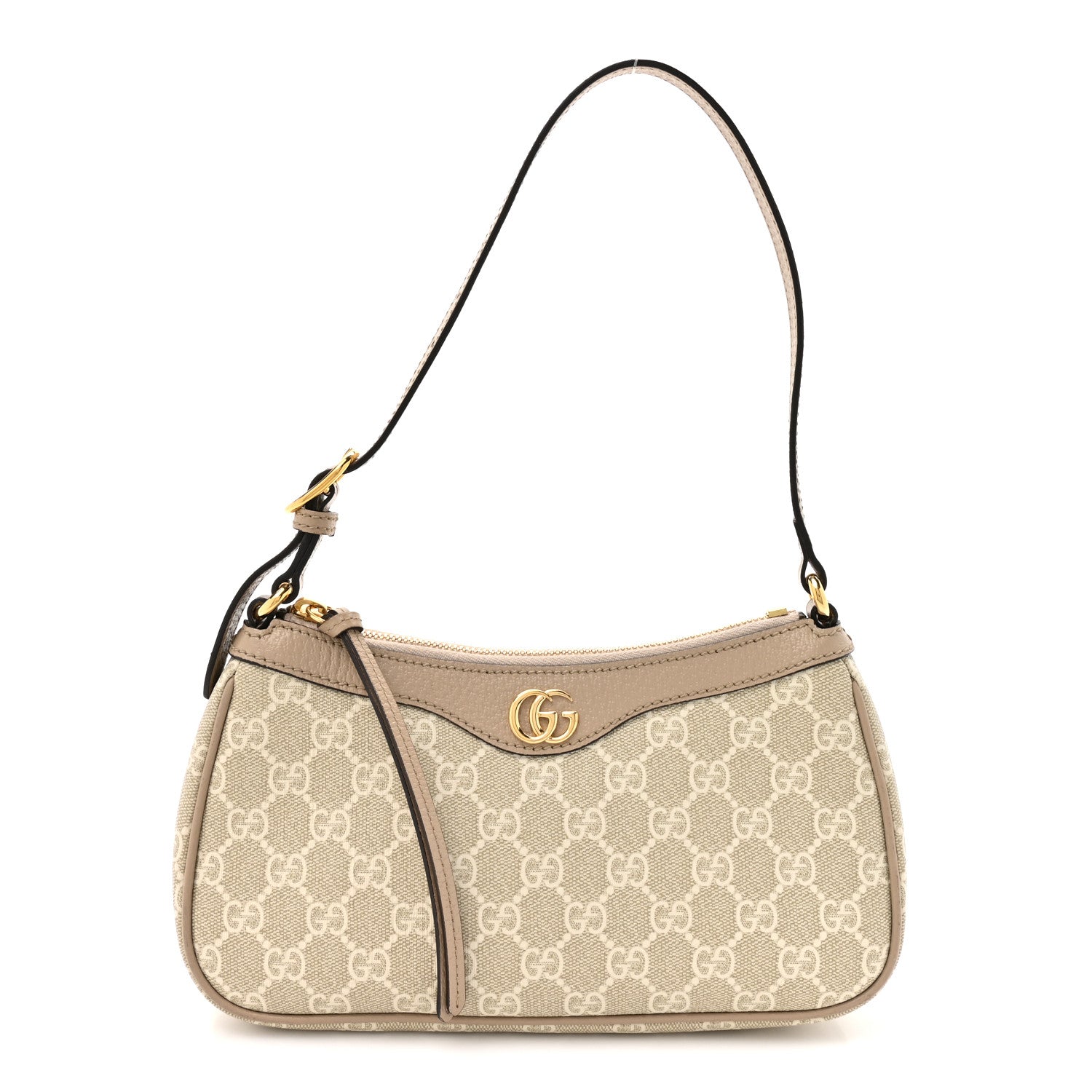 Gucci GG Supreme Monogram Textured Dollar Calfskin Small Ophidia Hobo Beige Mystic White Oatmeal 1 of 14
