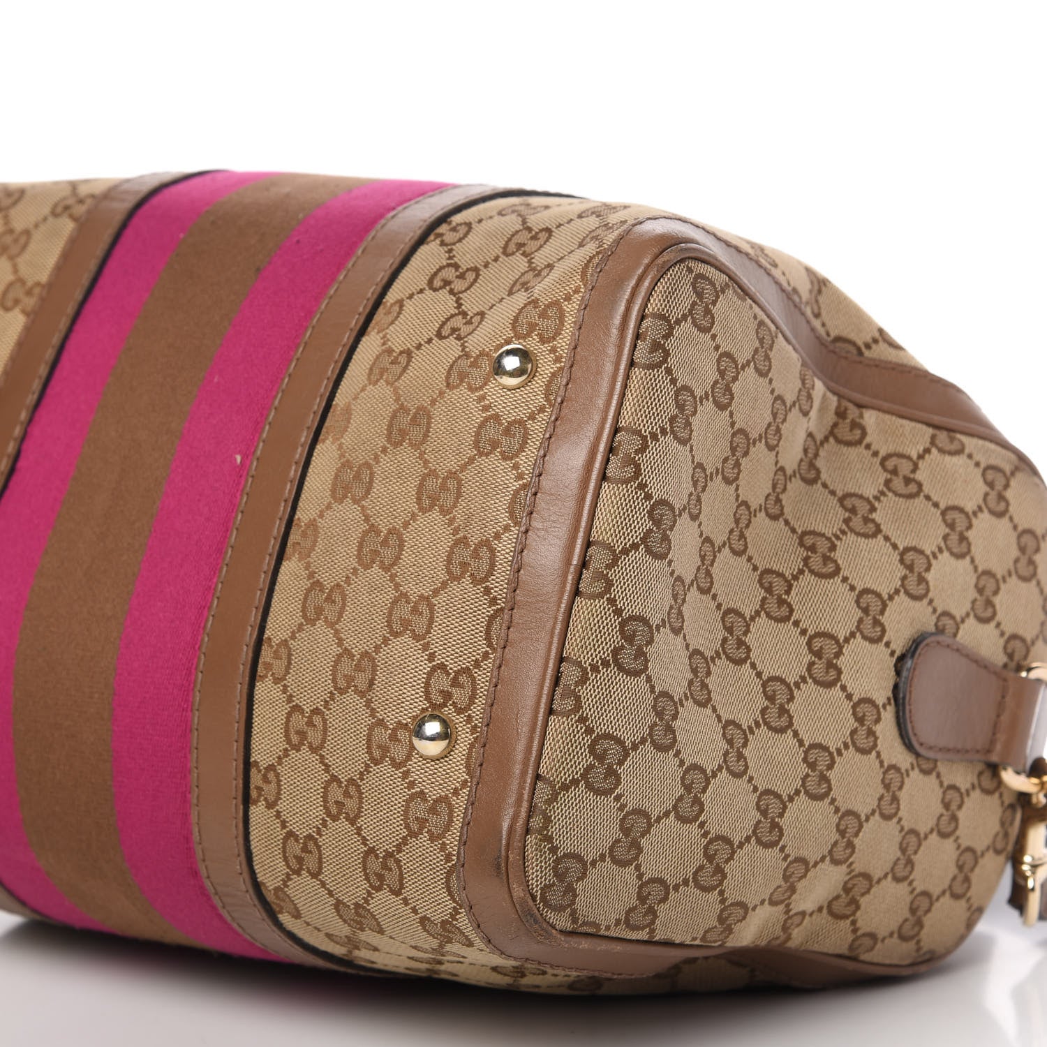 Gucci Monogram Vintage Web Medium Boston Maple Brown 7 of 19