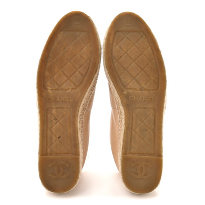 Chanel Lambskin CC Espadrilles 38 Beige Black 6 of 12
