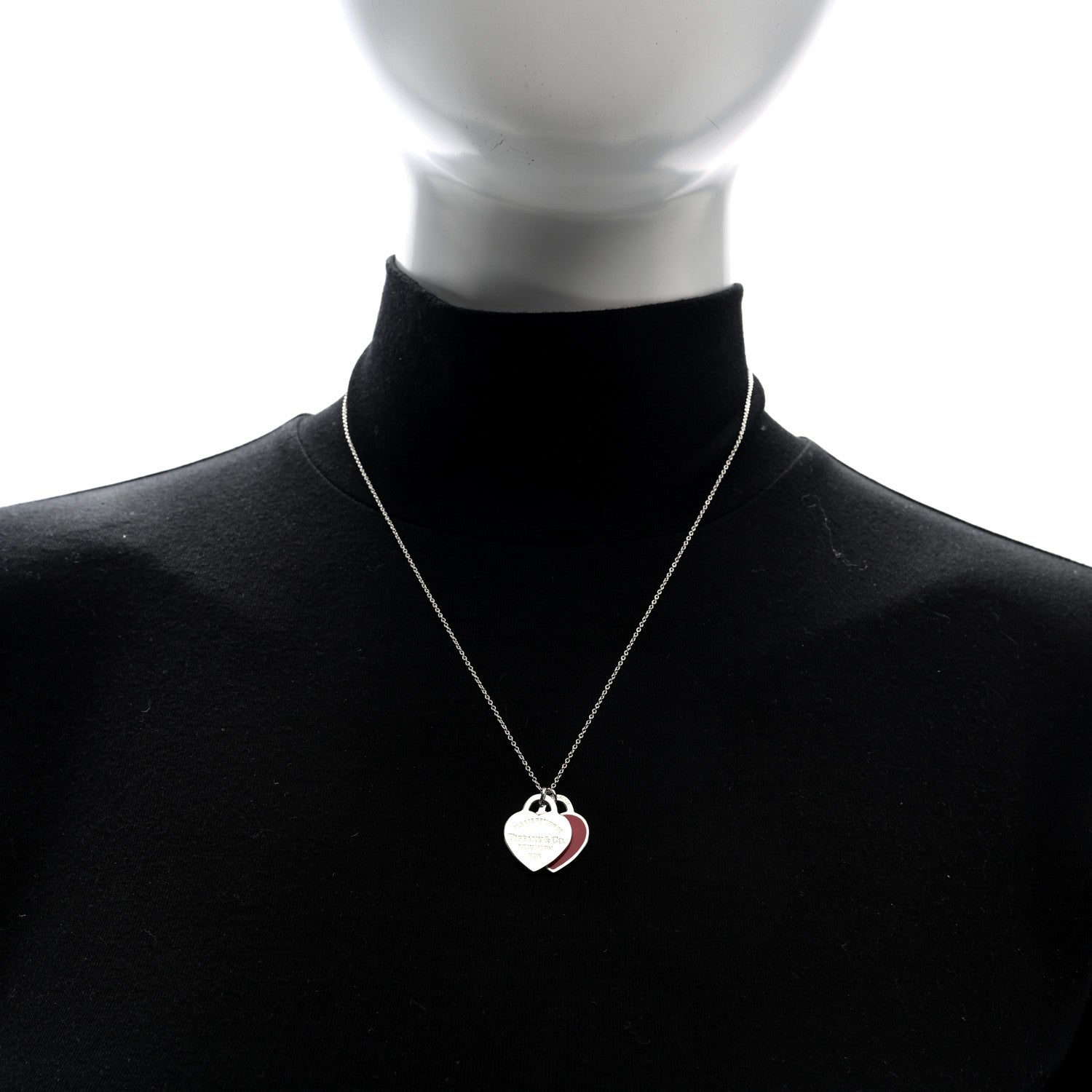 Tiffany Sterling Silver Enamel Large Return to Tiffany Double