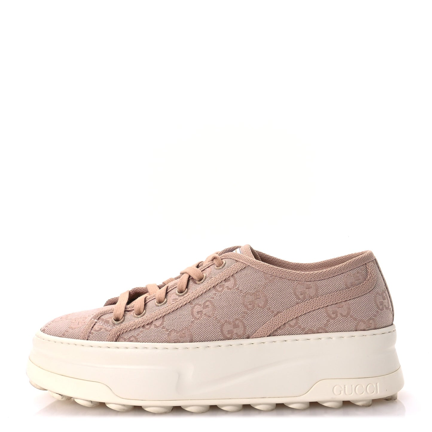 GG Monogram Womens 1977 Tennis Platform 52mm Sneakers 39 Skin Rose