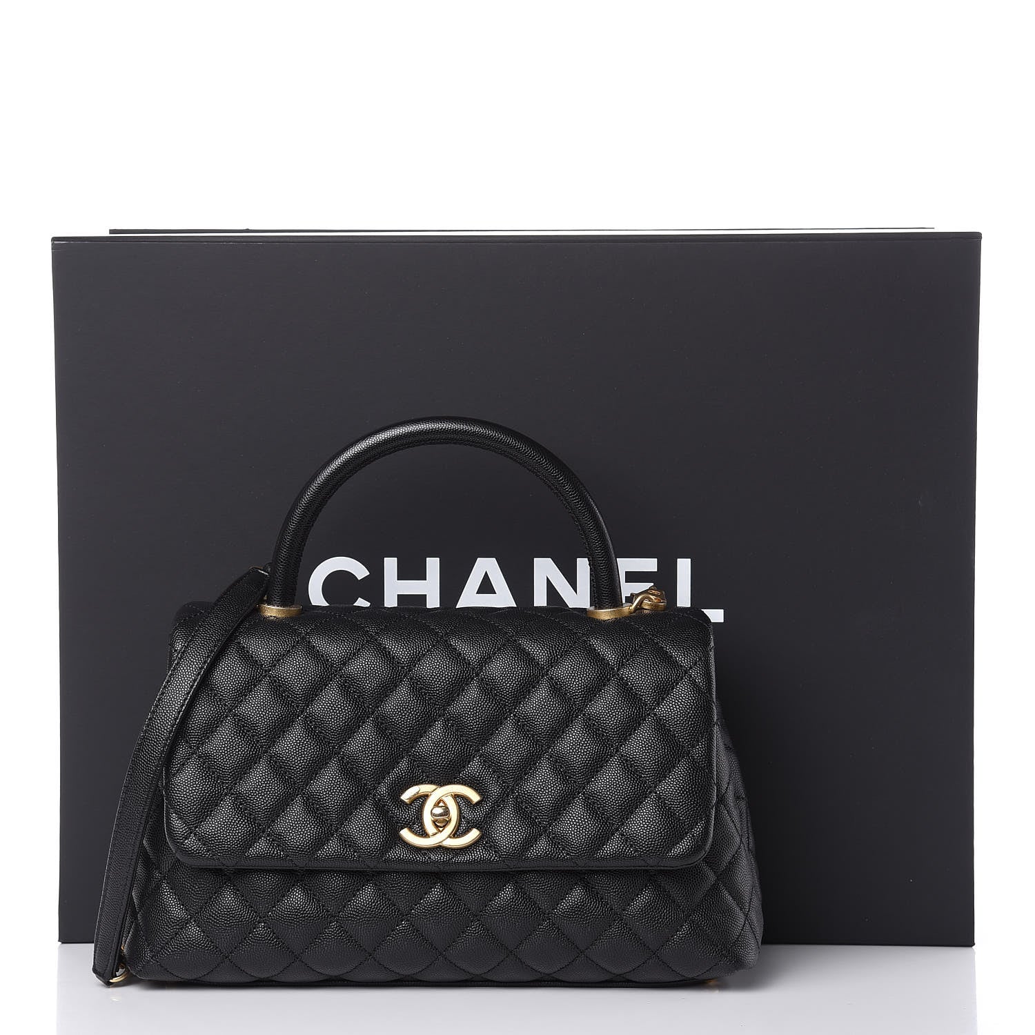 Chanel Caviar Quilted Small Coco Handle Flap Black 10 of 11