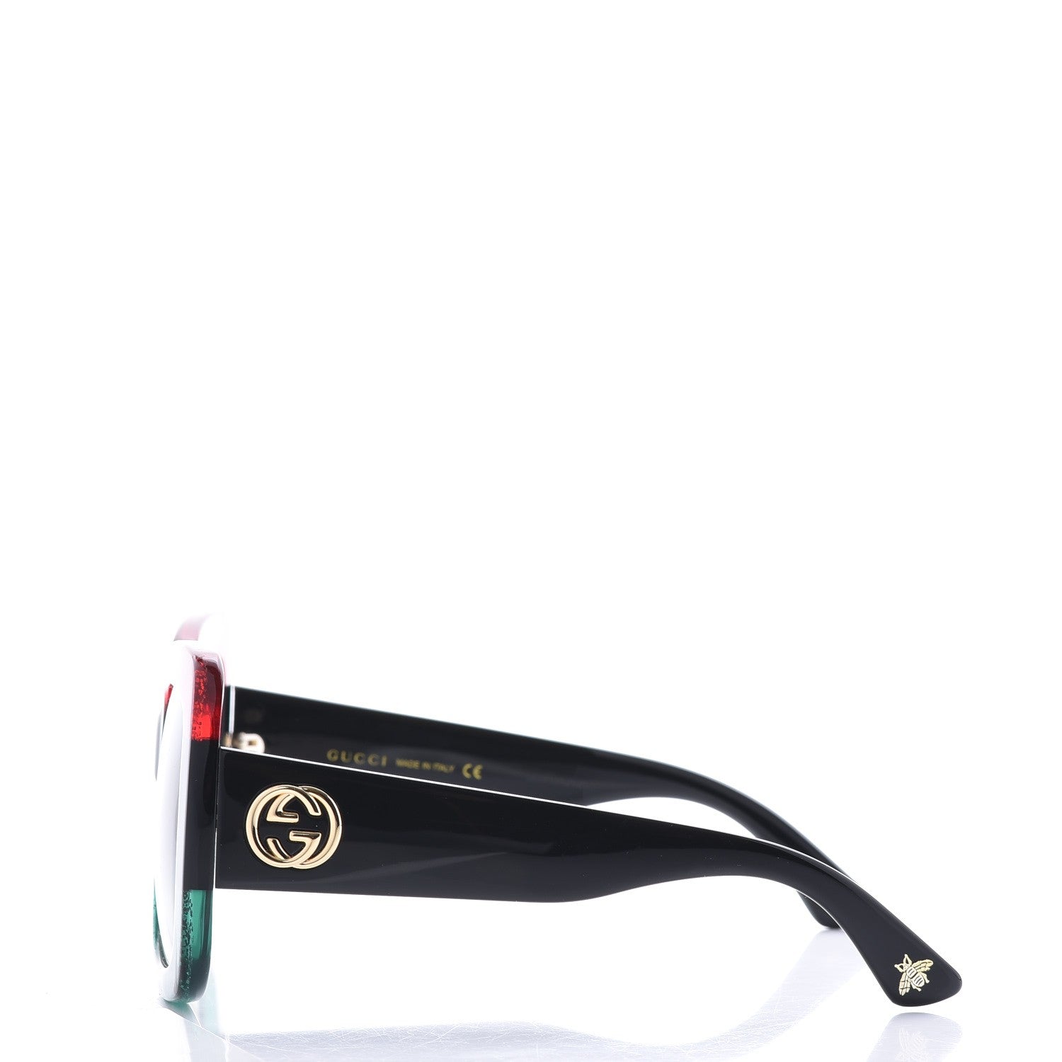 Gucci Square Frame GG0083S Sunglasses Glitter Red Black Green 3 of 8