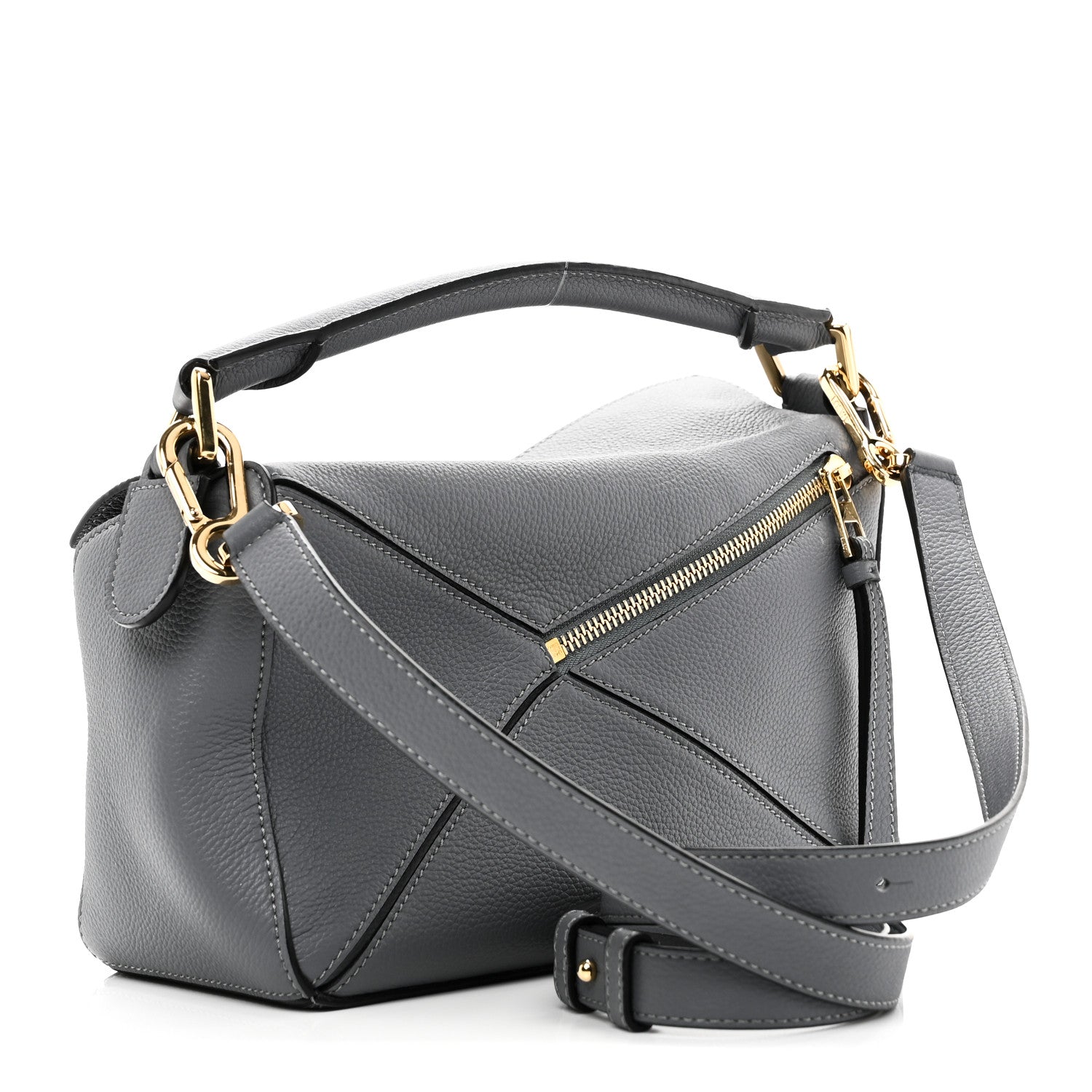 Loewe Soft Grained Calfskin Small Puzzle Bag Asphalt Grey 1843434
